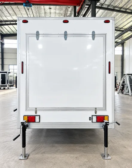 Supplied reference image labelled multi station shower trailer exterior.