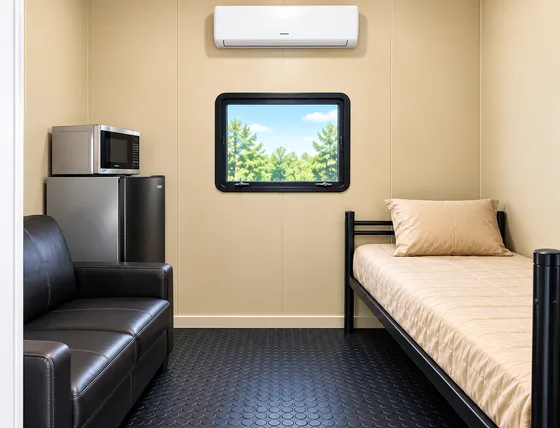 Supplied reference image labelled 20ft vip accommodation private room.